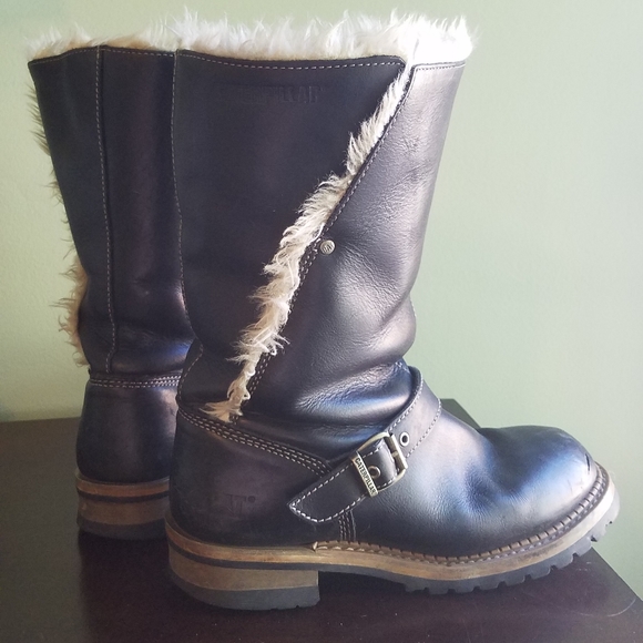 caterpillar fur lined boots